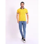 Generic Men's Casual Cotton Printed Polo Neck Half Sleeve T-Shirt (Turmeric) - Image 7