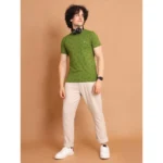 Generic Men's Casual Cotton Printed Round Neck Half Sleeve T-Shirt (Green) - Image 7