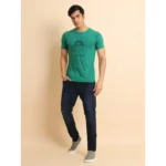 Generic Men's Casual Cotton Printed Round Neck Half Sleeve T-Shirt (Green) - Image 7