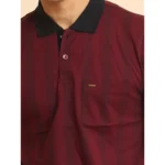 Generic Men's Casual Cotton Printed Polo Neck Half Sleeve T-Shirt (Plum) - Image 6