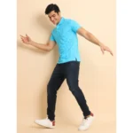 Generic Men's Casual Cotton Printed Polo Neck Half Sleeve T-Shirt (Skyblue) - Image 7