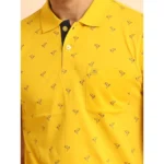 Generic Men's Casual Cotton Printed Polo Neck Half Sleeve T-Shirt (Yellow) - Image 6