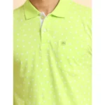 Generic Men's Casual Cotton Printed Polo Neck Half Sleeve T-Shirt (Green) - Image 6