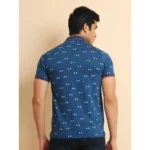 Generic Men's Casual Cotton Printed Polo Neck Half Sleeve T-Shirt (Blue) - Image 2