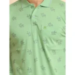 Generic Men's Casual Cotton Printed Polo Neck Half Sleeve T-Shirt (Light Green) - Image 6