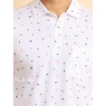 Generic Men's Casual Cotton Printed Polo Neck Half Sleeve T-Shirt (White) - Image 6