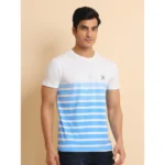 Generic Men's Casual Cotton Printed Round Neck Half Sleeve T-Shirt (Blue) - Image 3