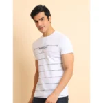 Generic Men's Casual Cotton Printed Round Neck Half Sleeve T-Shirt (White) - Image 4