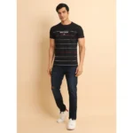 Generic Men's Casual Cotton Printed Round Neck Half Sleeve T-Shirt (Black) - Image 7