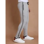 Generic Men's Casual Cotton Striped Full Length Track Pant (Greymelange) - Image 3