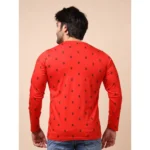 Generic Men's Casual Cotton Printed Round Neck Full Sleeve T-Shirt (Red) - Image 2