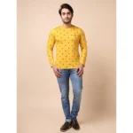 Generic Men's Casual Cotton Printed Round Neck Full Sleeve T-Shirt (Mustard) - Image 7