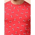Generic Men's Casual Cotton Printed Round Neck Full Sleeve T-Shirt (Red) - Image 6