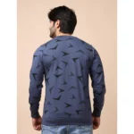 Generic Men's Casual Cotton Printed Round Neck Full Sleeve T-Shirt (Blue) - Image 2