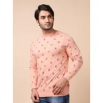 Generic Men's Casual Cotton Printed Round Neck Full Sleeve Sweat T-Shirt (Peach) - Image 3