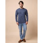 Generic Men's Casual Cotton Printed Round Neck Full Sleeve T-Shirt (Blue) - Image 7