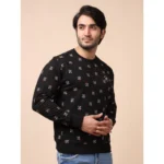 Generic Men's Casual Cotton Printed Round Neck Full Sleeve Sweat T-Shirt (Black) - Image 4