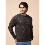 Generic Men's Casual Cotton Printed Round Neck Full Sleeve Sweat T-Shirt (Black) - Image 4