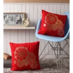 Generic Pack Of_2 Cotton Printed Cushion Cover Sets (Red, Size: 16x16 In) - Image 4