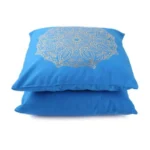 Generic Pack Of_2 Cotton Printed Cushion Cover Sets (Blue, Size: 16x16 In) - Image 4