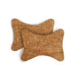 Generic Pack Of_2 Polyester Solid Bone Neck Pillow (Ligtht Brown, Size: 7x11 In)