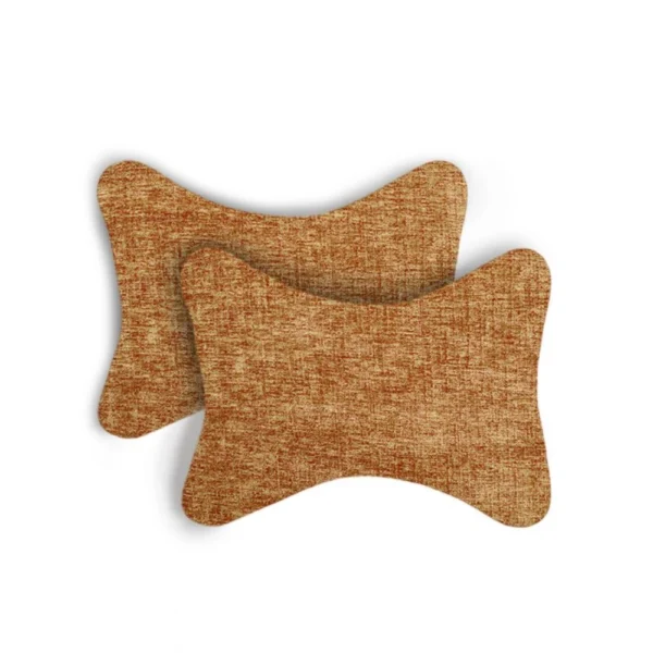 Generic Pack Of_2 Polyester Solid Bone Neck Pillow (Ligtht Brown, Size: 7x11 In)