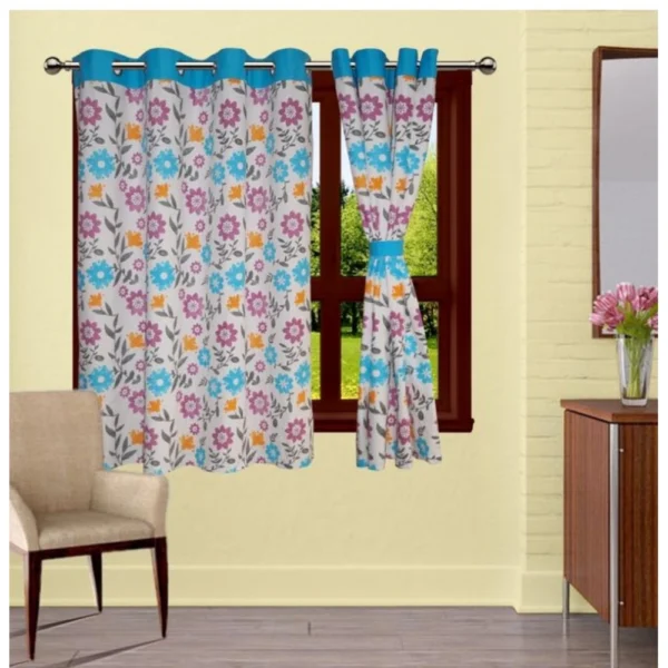Generic Cotton Printed Curtains (Multicolor, Size: 54x60 In)