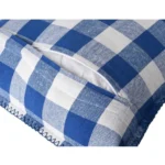 Generic Pack Of_2 Cotton Checkered Cushion Cover With Blanket Stitch (Blue, Size: 18x18 In) - Image 2