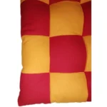 Generic Cotton Blended Solid Chair Cushions (Red & Yellow, Size: 16x16 In) - Image 2