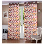 Generic Cotton Printed Curtains (Multicolor, Size: 54x60 In)