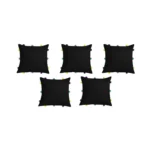 Black Cotton Pom Pom Cushion Covers - Angle 2