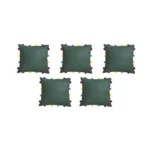 Generic Cotton Solid Pom Pom Cushion Covers (Green, Size: 14x14 In) - Image 2