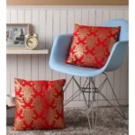 Generic Pack Of_2 Cotton Printed Cushion Cover Sets (Orange, Size: 16x16 In) - Image 4