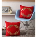 Generic Pack Of_2 Cotton Printed Cushion Cover Sets (Orange, Size: 16x16 In) - Image 4