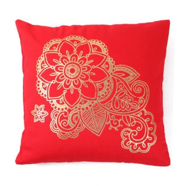 Generic Pack Of_2 Cotton Printed Cushion Cover Sets (Red, Size: 16x16 In)