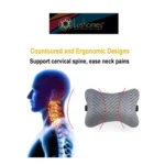 Generic Pack Of_2 Velvet zig zag Bone Neck Pillow (Grey, Size: 6x10 In) - Image 2