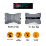 Generic Pack Of_2 Velvet zig zag Bone Neck Pillow (Grey, Size: 6x10 In) - Image 3