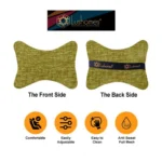 Generic Pack Of_2 Polyester Solid Bone Neck Pillow (Green, Size: 7x11 In) - Image 3