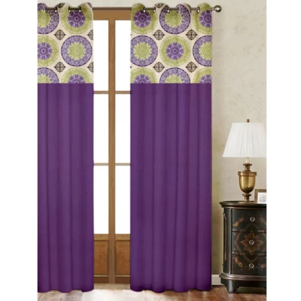 Generic Cotton Printed Curtains (Multicolor, Size: 54x90 In)