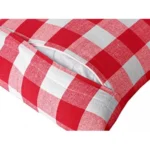 Generic Pack Of_4 Cotton Checkered Cushion Cover With Pom Pom (Red, Size: 20x20 In) - Image 4