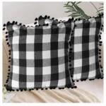 black cotton cushion cover 18x18
