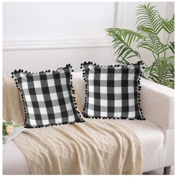 black cotton cushion cover 18x18