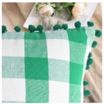 Green checkered cushion cover - Angle 4
