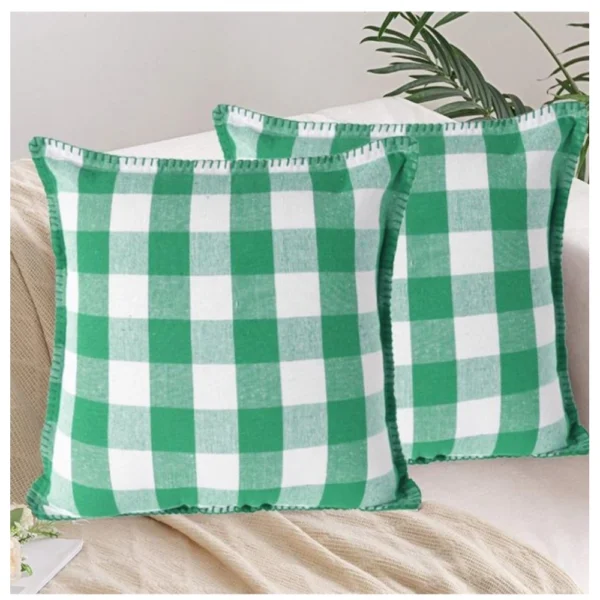 buy green cotton cushion covers