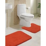 Generic Polyester Solid Bathmats Sets (Orange, Size: 20x30 In) - Image 3