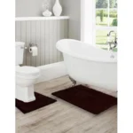 Generic Polyester Knitted Bathmats Sets (Brown, Size: 16x24 In) - Image 3