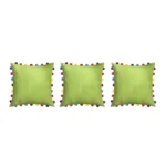 Generic Cotton Solid Pom Pom Cushion Covers (Green, Size: 8x8 In) - Image 3