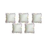 Generic Cotton Solid Pom Pom Cushion Covers (Off-white, Size: 18x18 In) - Image 2