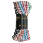Generic Pack Of_10 Cotton Checkered Kitchen Towel Sets (Multicolor, Size: 18x12 In) - Image 3