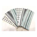 Generic Pack Of_6 Cotton Checkered Kitchen Towel Sets (Grey, Size: 18x28 In)